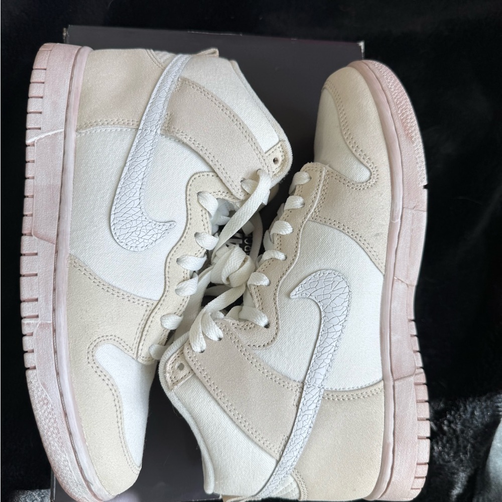 Worn once so basically new. Nike Women's Sneakers in Cream and White